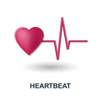 Heartbeat icon. 3d illustration from medicine collection. Creative Heartbeat 3d icon for web design, templates, infographics and more vector