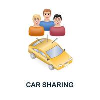 Car Sharing icon. 3d illustration from smart city collection. Creative Car Sharing 3d icon for web design, templates, infographics and more vector