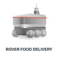 Rover Food Delivery icon. 3d illustration from smart city collection. Creative Rover Food Delivery 3d icon for web design, templates, infographics and more vector