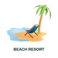 Beach Resort icon. 3d illustration from resorts collection. Creative Beach Resort 3d icon for web design, templates, infographics and more vector