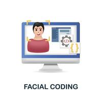 Facial Coding icon. 3d illustration from neuromarketing collection. Creative Facial Coding 3d icon for web design, templates, infographics and more vector