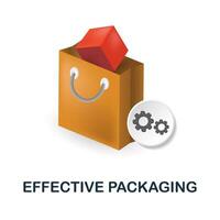 Effective Packaging icon. 3d illustration from neuromarketing collection. Creative Effective Packaging 3d icon for web design, templates, infographics and more vector