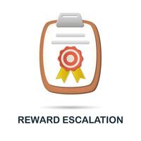 Reward Escalation icon. 3d illustration from neuromarketing collection. Creative Reward Escalation 3d icon for web design, templates, infographics and more vector