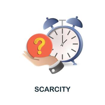 Scarcity icon. 3d illustration from neuromarketing collection. Creative Scarcity 3d icon for web design, templates, infographics and more vector