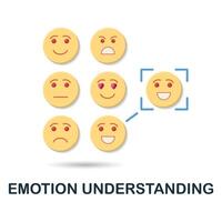 Emotion Understanding icon. 3d illustration from neuromarketing collection. Creative Emotion Understanding 3d icon for web design, templates, infographics and more vector