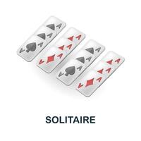 Solitaire icon. 3d illustration from table games collection. Creative Solitaire 3d icon for web design, templates, infographics and more vector