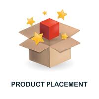 Product Placement icon. 3d illustration from neuromarketing collection. Creative Product Placement 3d icon for web design, templates, infographics and more vector