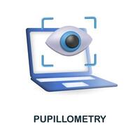 Pupillometry icon. 3d illustration from neuromarketing collection. Creative Pupillometry 3d icon for web design, templates, infographics and more vector