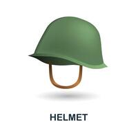 casco icono. 3d ilustración desde guerra recopilación. creativo casco 3d icono para web diseño, plantillas, infografia y más vector