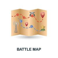 Battle Map icon. 3d illustration from war collection. Creative Battle Map 3d icon for web design, templates, infographics and more vector