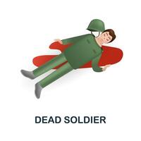 muerto soldado icono. 3d ilustración desde guerra recopilación. creativo muerto soldado 3d icono para web diseño, plantillas, infografia y más vector