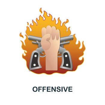 Offensive icon. 3d illustration from war collection. Creative Offensive 3d icon for web design, templates, infographics and more vector