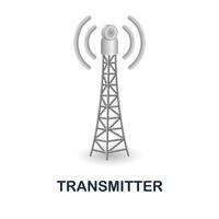 Transmitter icon. 3d illustration from war collection. Creative Transmitter 3d icon for web design, templates, infographics and more vector