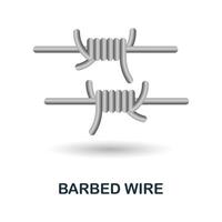 Barbed Wire icon. 3d illustration from war collection. Creative Barbed Wire 3d icon for web design, templates, infographics and more vector