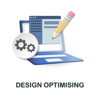 Design Optimising icon. 3d illustration from neuromarketing collection. Creative Design Optimising 3d icon for web design, templates, infographics and more vector
