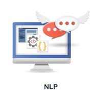 nlp icono. 3d ilustración desde neuromarketing recopilación. creativo nlp 3d icono para web diseño, plantillas, infografia y más vector