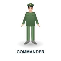 Commander icon. 3d illustration from war collection. Creative Commander 3d icon for web design, templates, infographics and more vector