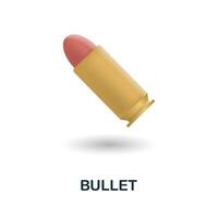Bullet icon. 3d illustration from war collection. Creative Bullet 3d icon for web design, templates, infographics and more vector