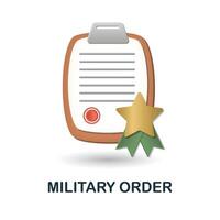 Military Order icon. 3d illustration from war collection. Creative Military Order 3d icon for web design, templates, infographics and more vector