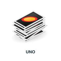 Uno icon. 3d illustration from table games collection. Creative Uno 3d icon for web design, templates, infographics and more vector