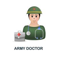 Army Doctor icon. 3d illustration from war collection. Creative Army Doctor 3d icon for web design, templates, infographics and more vector