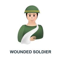 Wounded Soldier icon. 3d illustration from war collection. Creative Wounded Soldier 3d icon for web design, templates, infographics and more vector