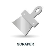 Scraper icon. 3d illustration from construction instruments collection. Creative Scraper 3d icon for web design, templates, infographics and more vector