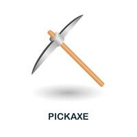 Pickaxe icon. 3d illustration from construction instruments collection. Creative Pickaxe 3d icon for web design, templates, infographics and more vector