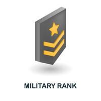 Military Rank icon. 3d illustration from war collection. Creative Military Rank 3d icon for web design, templates, infographics and more vector