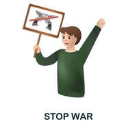 Stop War icon. 3d illustration from war collection. Creative Stop War 3d icon for web design, templates, infographics and more vector