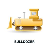 Bulldozer icon. 3d illustration from construction instruments collection. Creative Bulldozer 3d icon for web design, templates, infographics and more vector