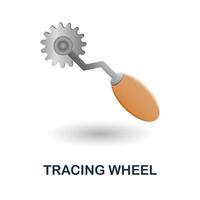 Tracing Wheel icon. 3d illustration from construction instruments collection. Creative Tracing Wheel 3d icon for web design, templates, infographics and more vector