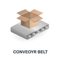 Conveoyr Belt icon. 3d illustration from construction instruments collection. Creative Conveoyr Belt 3d icon for web design, templates, infographics and more vector