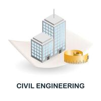 Civil Engineering icon. 3d illustration from engineering collection. Creative Civil Engineering 3d icon for web design, templates, infographics and more vector