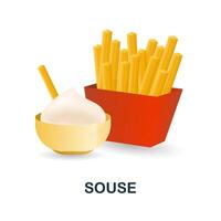 Souse icon. 3d illustration from fast food collection. Creative Souse 3d icon for web design, templates, infographics and more vector