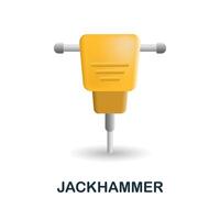 Jackhammer icon. 3d illustration from construction instruments collection. Creative Jackhammer 3d icon for web design, templates, infographics and more vector