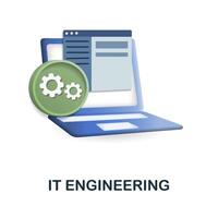 It Engineering icon. 3d illustration from engineering collection. Creative It Engineering 3d icon for web design, templates, infographics and more vector