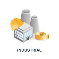 industrial icono. 3d ilustración desde Ingenieria recopilación. creativo industrial 3d icono para web diseño, plantillas, infografia y más vector