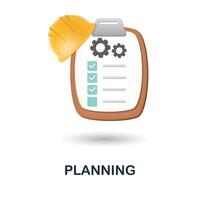 Planning icon. 3d illustration from engineering collection. Creative Planning 3d icon for web design, templates, infographics and more vector