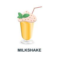 Milkshake icon. 3d illustration from fast food collection. Creative Milkshake 3d icon for web design, templates, infographics and more vector