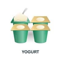 Yogurt icon. 3d illustration from food market collection. Creative Yogurt 3d icon for web design, templates, infographics and more vector