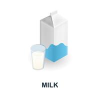 Milk icon. 3d illustration from food market collection. Creative Milk 3d icon for web design, templates, infographics and more vector