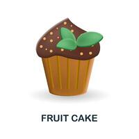 Fruit Cake icon. 3d illustration from fast food collection. Creative Fruit Cake 3d icon for web design, templates, infographics and more vector