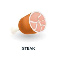 Steak icon. 3d illustration from food market collection. Creative Steak 3d icon for web design, templates, infographics and more vector