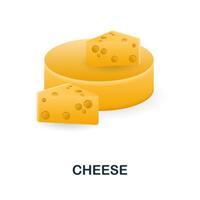 Cheese icon. 3d illustration from food market collection. Creative Cheese 3d icon for web design, templates, infographics and more vector