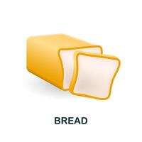 Bread icon. 3d illustration from food market collection. Creative Bread 3d icon for web design, templates, infographics and more vector