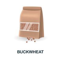 Buckwheat icon. 3d illustration from food market collection. Creative Buckwheat 3d icon for web design, templates, infographics and more vector