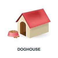 Doghouse icon. 3d illustration from home pets collection. Creative Doghouse 3d icon for web design, templates, infographics and more vector