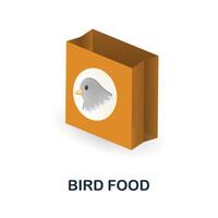 pájaro comida icono. 3d ilustración desde hogar mascotas recopilación. creativo pájaro comida 3d icono para web diseño, plantillas, infografia y más vector