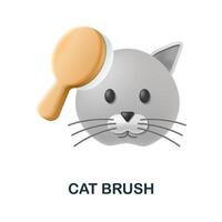 Cat Brush icon. 3d illustration from home pets collection. Creative Cat Brush 3d icon for web design, templates, infographics and more vector